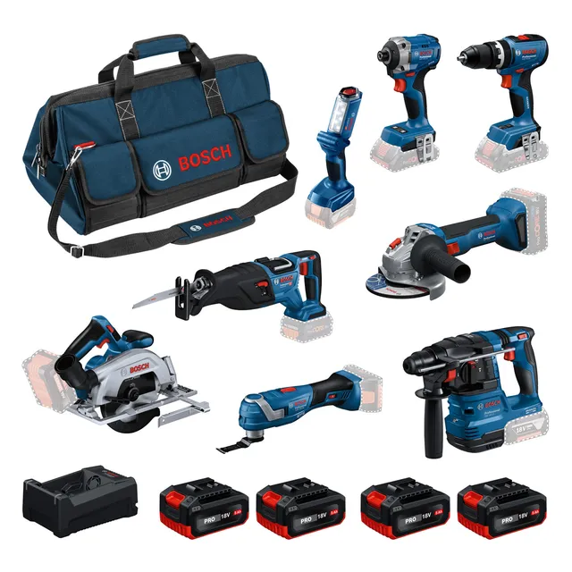 bosch-pro-18v-system-combo-kit-xl-gbh-18v-22-gws-18v-8-gdr-18v-215-gsb-18v-65-gk image 1