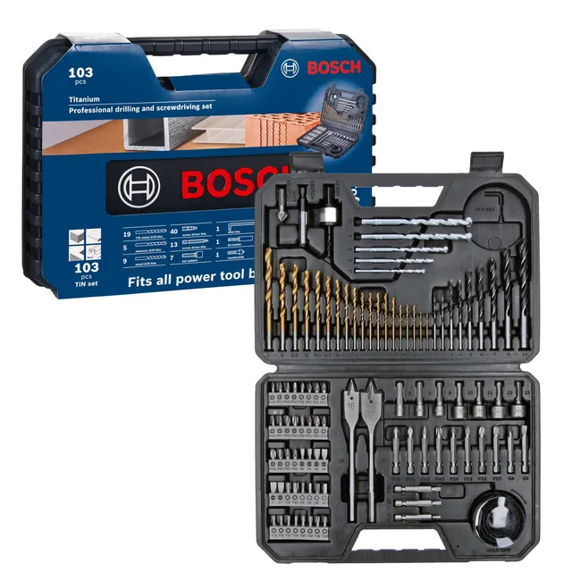 bosch-professional-103tlg-bohrer-und-bit-set-titanium-box-bohrer-f-r-holz-stein- image 1