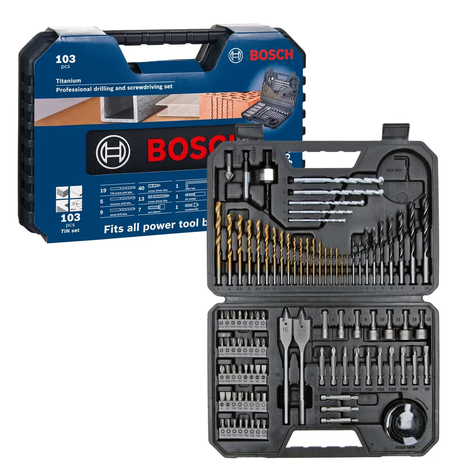bosch-professional-103tlg-bohrer-und-bit-set-titanium-box-bohrer-f-r-holz-stein- image 1
