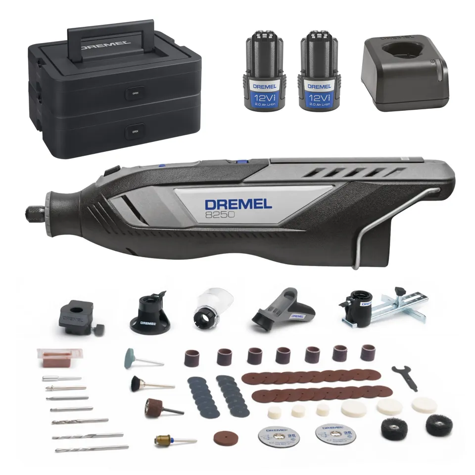 dremel-8250-12v-akku-rotationswerkzeug-b-rstenlos-5-000-30-000-u-min-set-mit-65- image 1