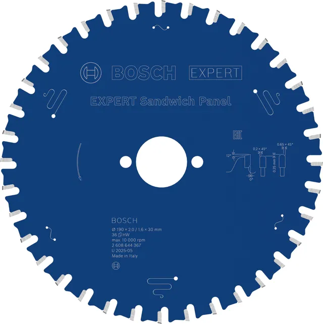 bosch-accessories-expert-for-sandwich-panel-kreiss-geblatt-190-x-30-x-2-mm-36-z- image 1