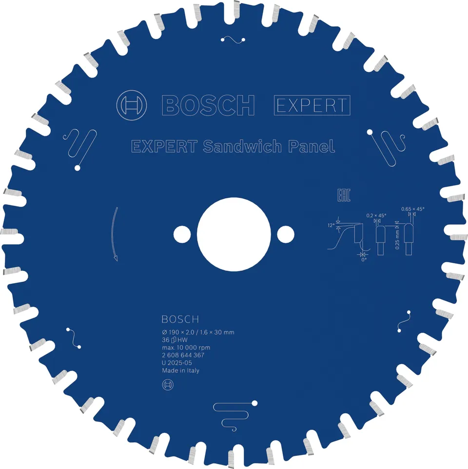 bosch-accessories-expert-for-sandwich-panel-kreiss-geblatt-190-x-30-x-2-mm-36-z- image 1