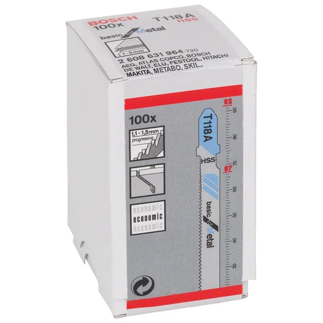 bosch-t-118-a-basic-for-metal-stichs-geblatt-100er-pack-f-r-stahlbleche-92-mm-hs image 1