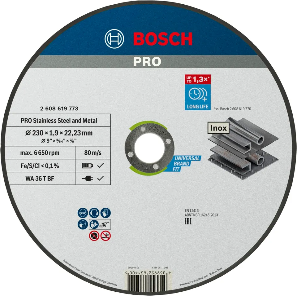 bosch-accessories-pro-stainless-steel-and-metal-trennscheibe-230-1-9-22-23-mm-ge image 1