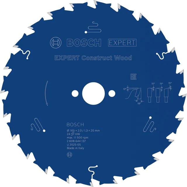 bosch-expert-for-construct-wood-kreiss-geblatt-165-x-20-mm-24-z-hne-f-r-handkrei image 1