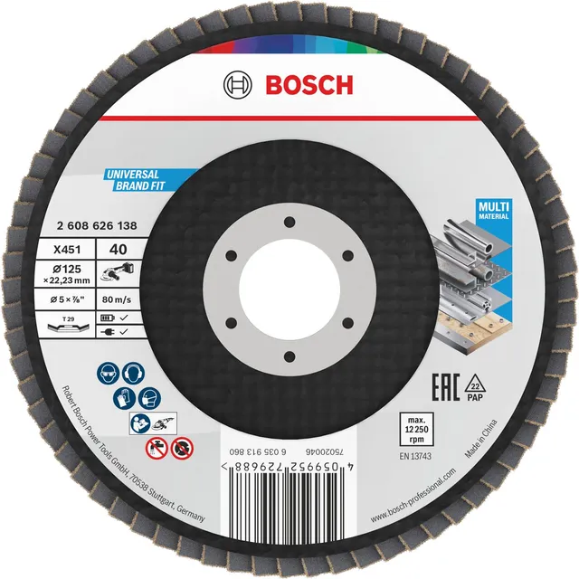 bosch-professional-x451-f-cherschleifscheiben-set-15-st-ck-k40-k60-125-x-22-23-m image 1