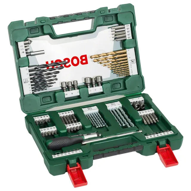 bosch-v-line-91-tlg-titanium-bohrer-und-bit-set-f-r-holz-stein-und-metall-inkl-r image 1