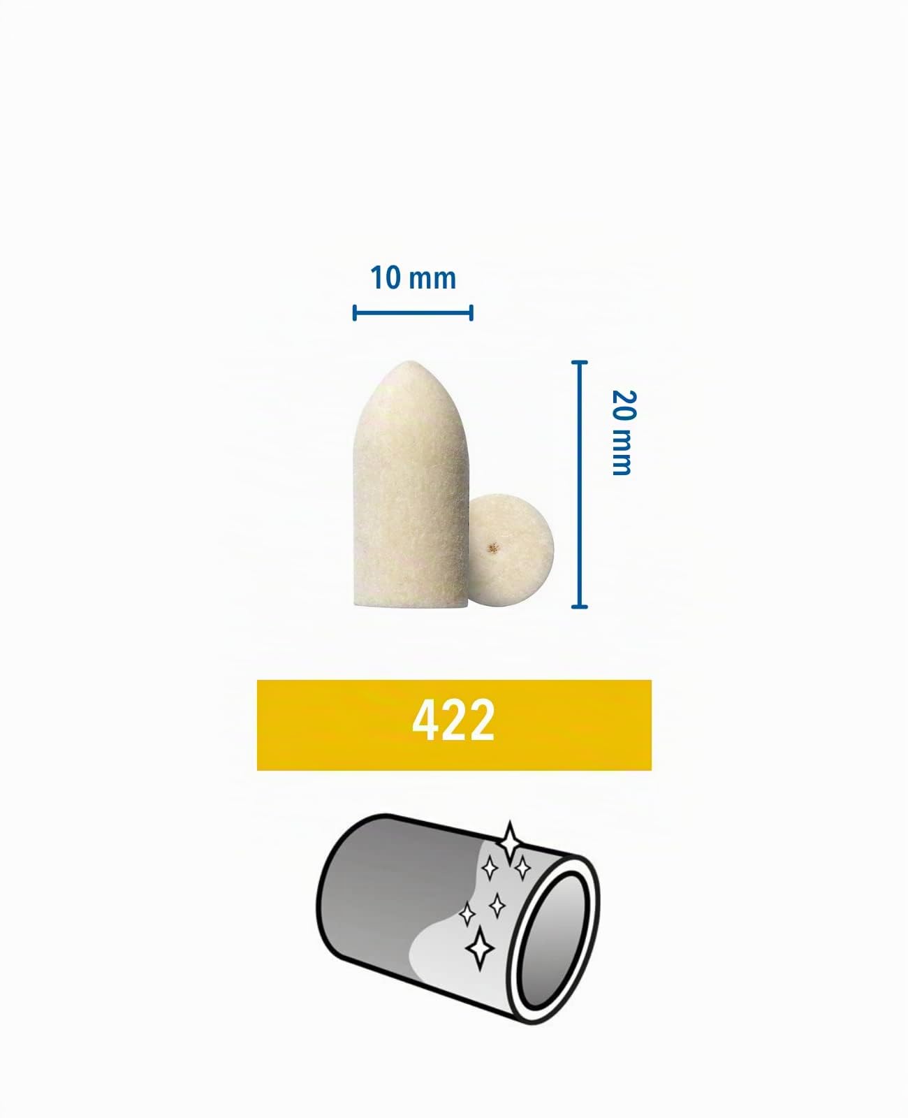 dremel-422-polierspitzen-zubeh-rsatz-4-filz-polierspitzen-9-5-mm-zum-polieren-vo image 2