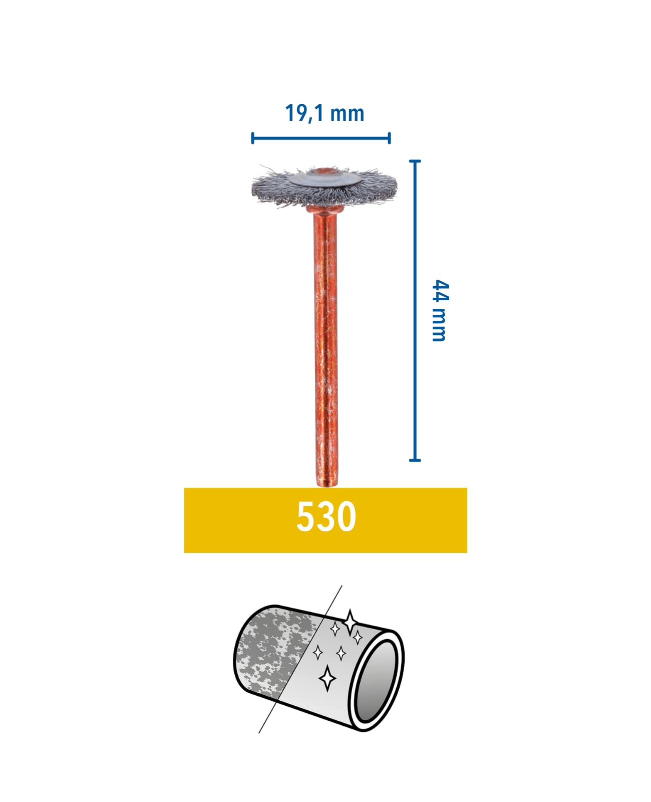 dremel-530-edelstahlb-rste-zubeh-rsatz-2-drahtb-rsten-19-mm-3-2-mm-schaft-f-r-mu image 2