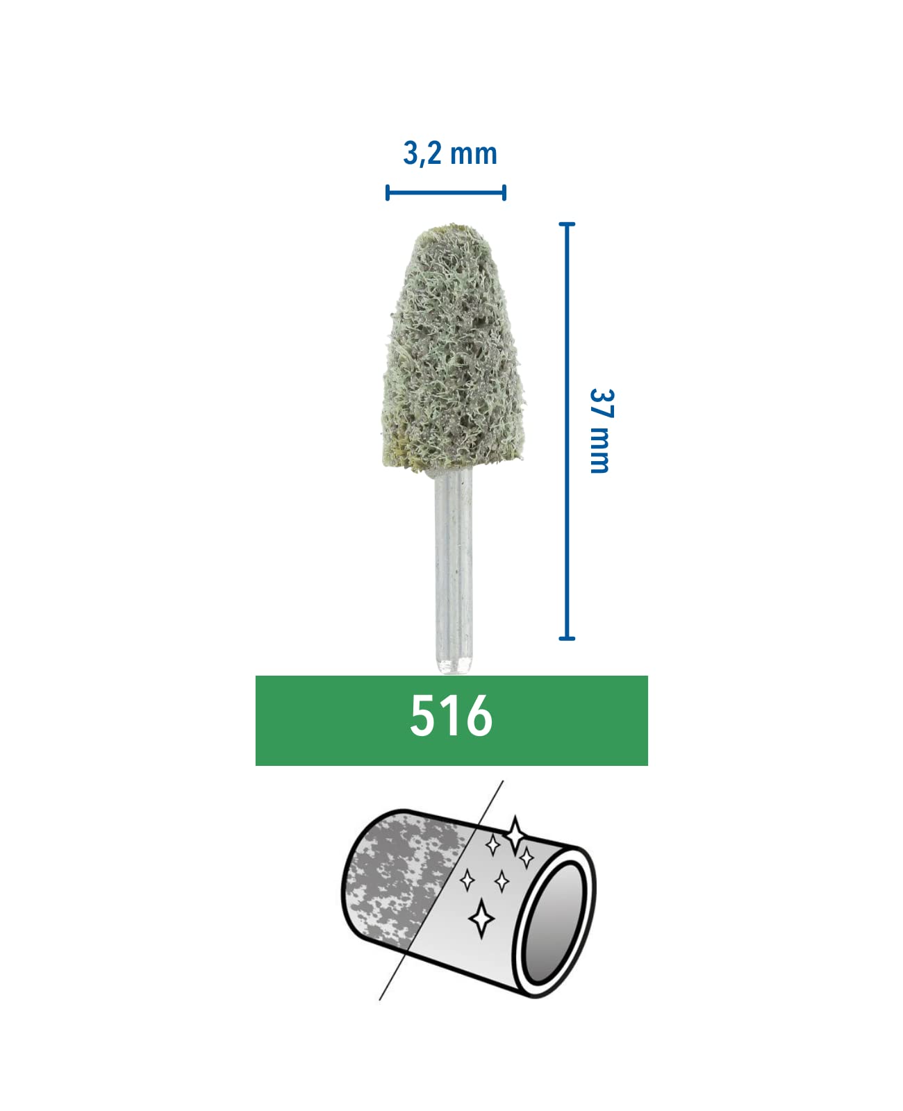 dremel-516-schleifspitze-13-0-mm-kegelform-und-flachschleifer-zum-sch-rfen-entgr image 2