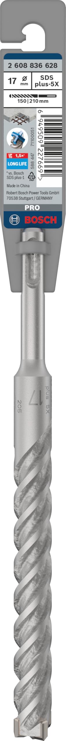 bosch-pro-sds-plus-5x-hammerbohrer-17-mm-4-schneider-f-r-beton-und-stahlbeton image 2