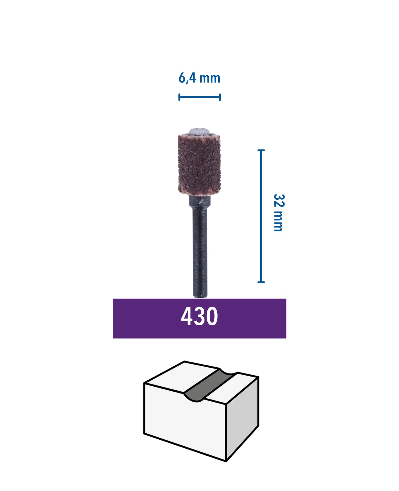 dremel-430-schleifband-satz-mit-schleifdorn-2-schleifb-nder-6-4-mm-k-rnung-60-f- image 2