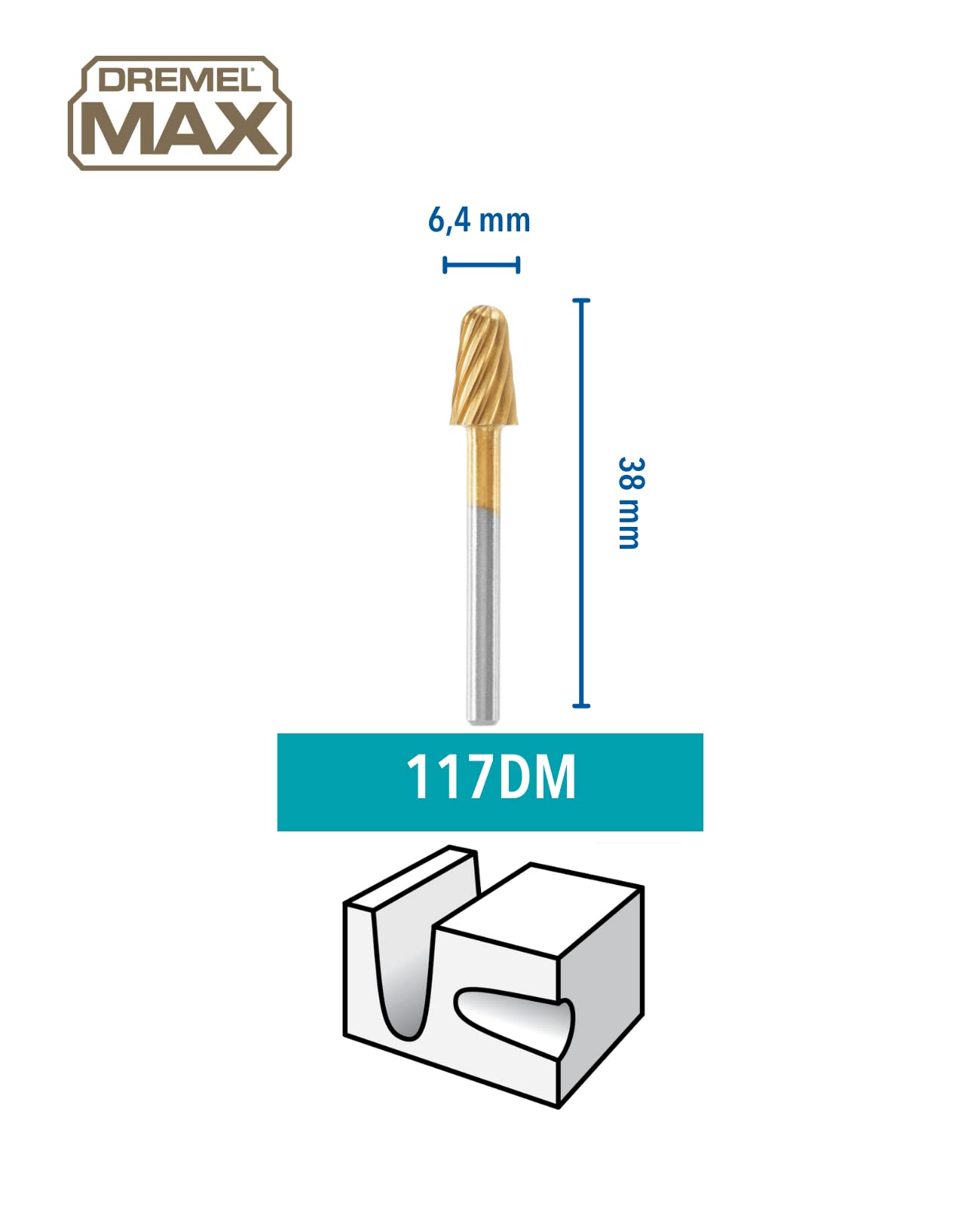 dremel-max-117dm-hochgeschwindigkeits-fr-smesser-2-teilig-titanbeschichtung-6-4- image 2