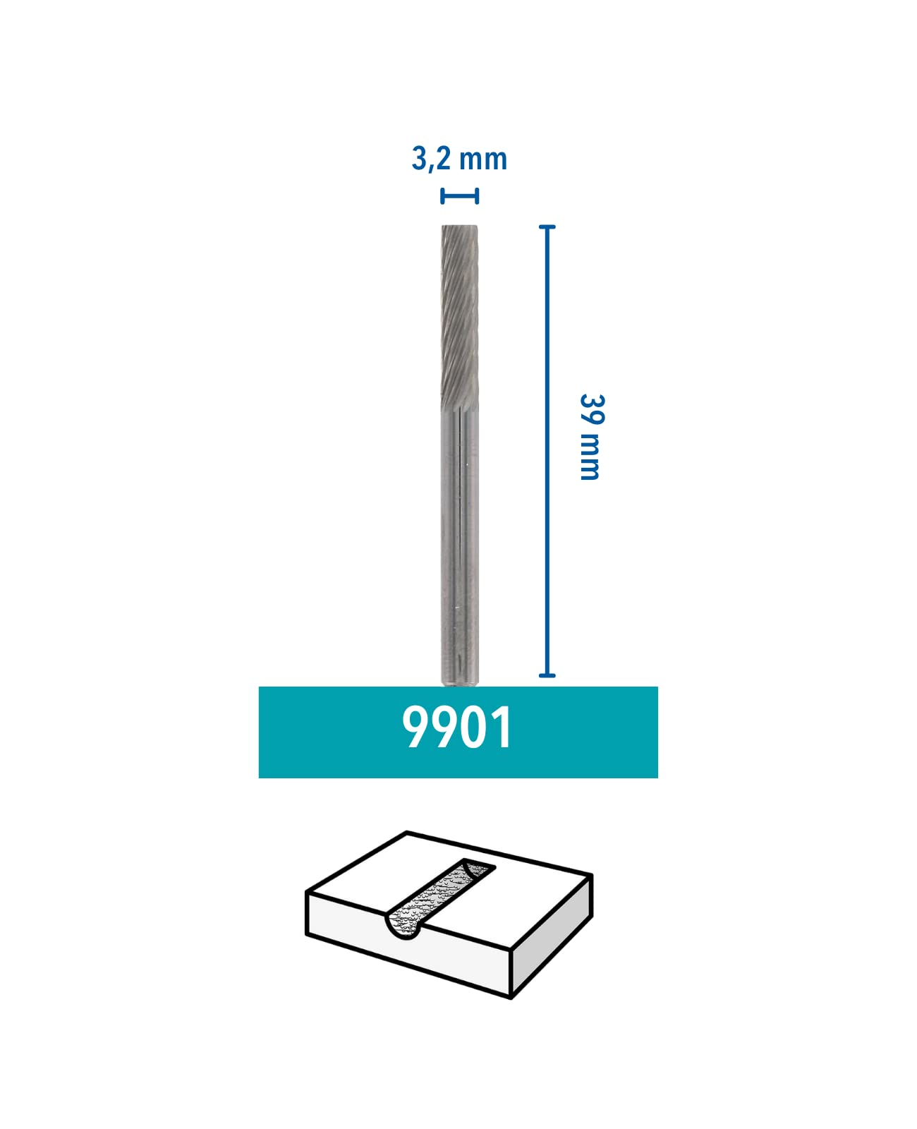 dremel-9901-wolframkarbid-fr-ser-quadratisch-hartmetallfr-ser-3-2-mm-f-r-stahl-k image 2