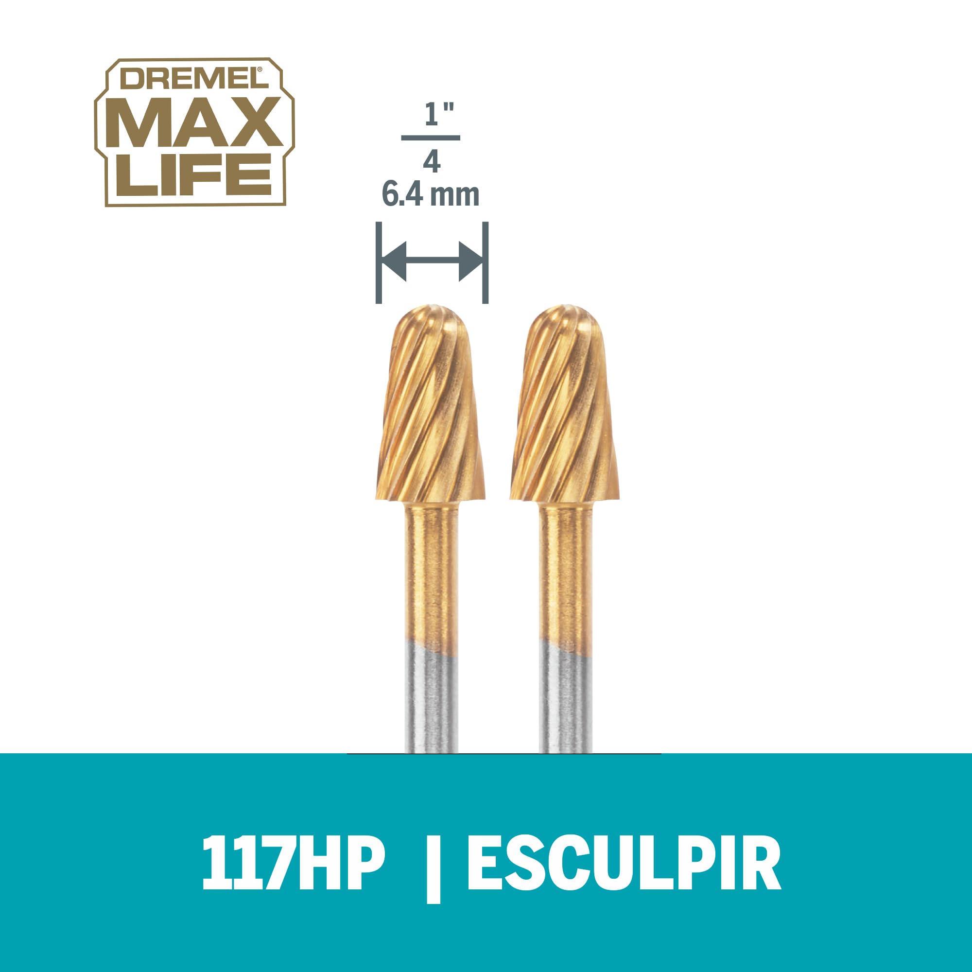 dremel-max-life-117hp-hochleistungs-drehschnitz-bit-6-4-mm-titan-nitrid-beschich image 6