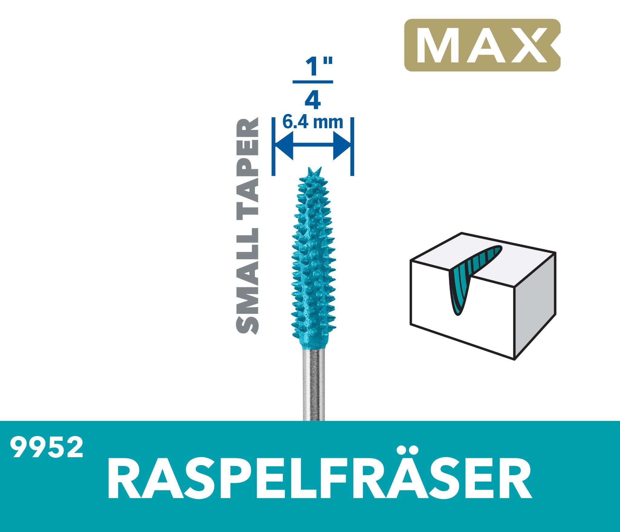 dremel-max-9952-power-carving-fr-ser-edelstahl-power-carving-bit-6-35-mm-kegelpr image 2
