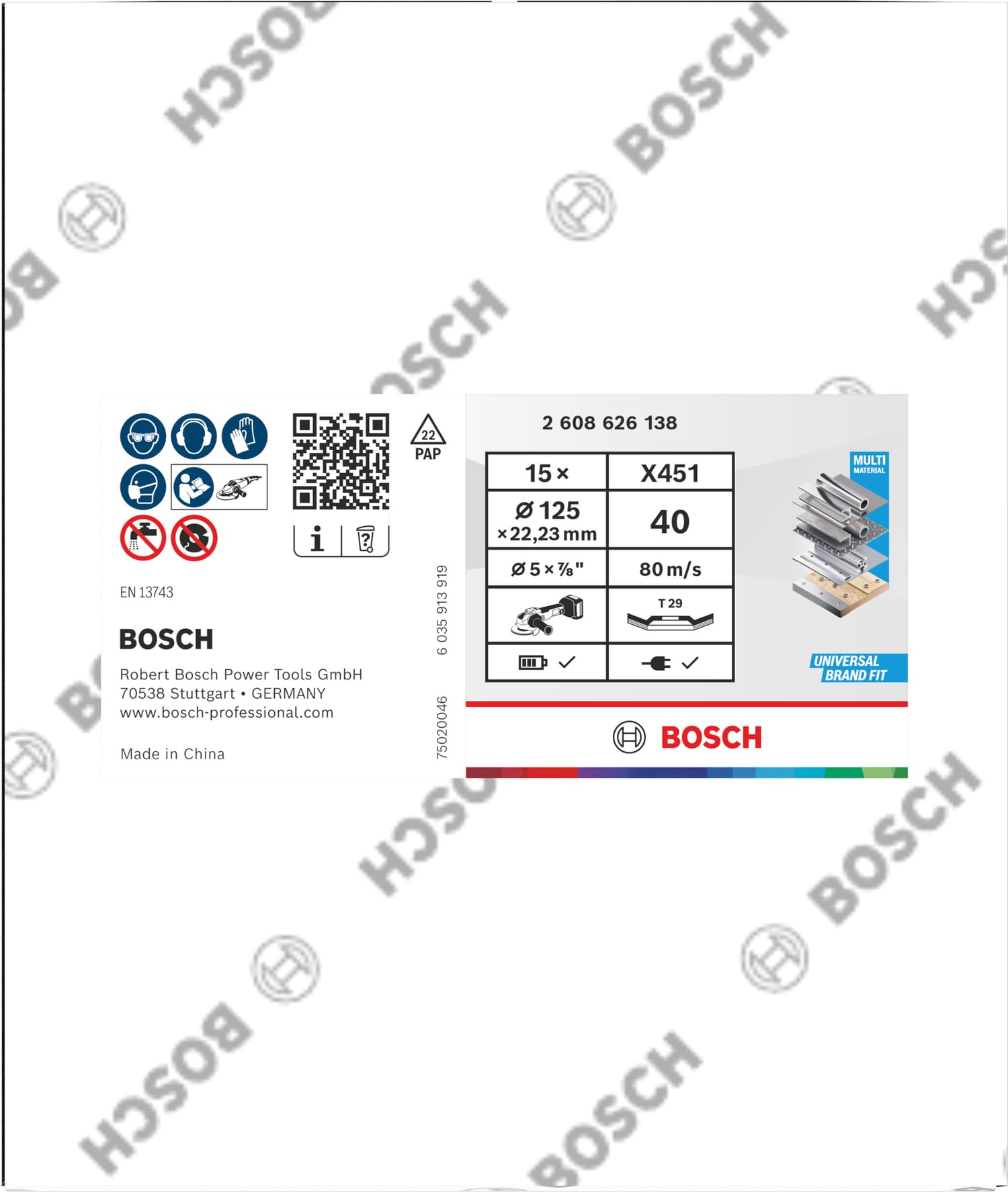 bosch-professional-x451-f-cherschleifscheiben-set-15-st-ck-k40-k60-125-x-22-23-m image 2