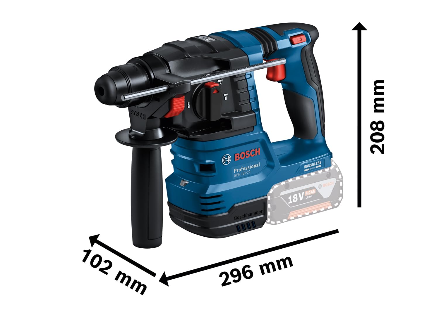 bosch-professional-18v-system-akku-bohrhammer-gbh-18v-22-sds-plus-inkl-1x-4-0-ah image 6