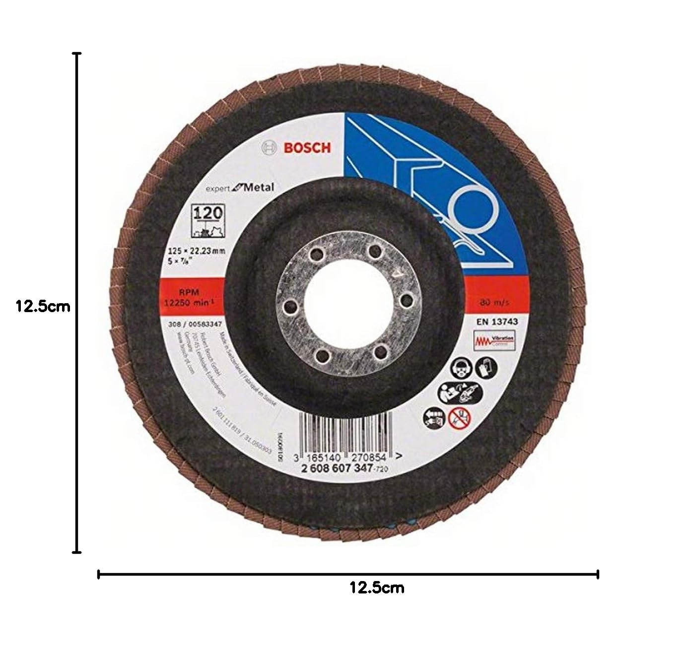 bosch-accessories-2608607347-diy-f-cherschleifscheibe-bombiert-125-mm-k-rnung-12 image 2