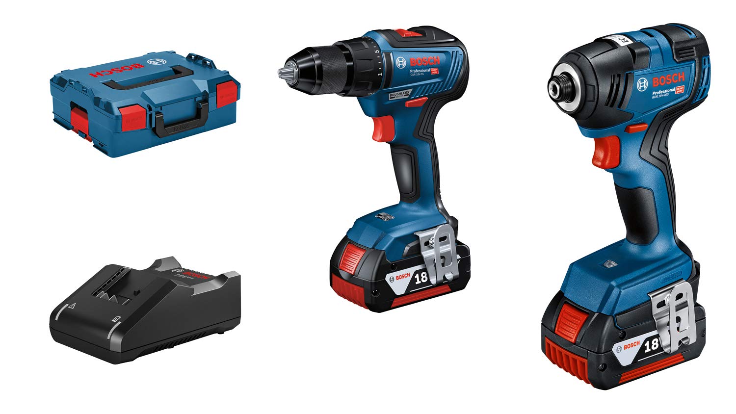 bosch-professional-18v-system-akku-schrauber-set-gdr-18v-200-gsr-18v-55-b-rstenl image 1