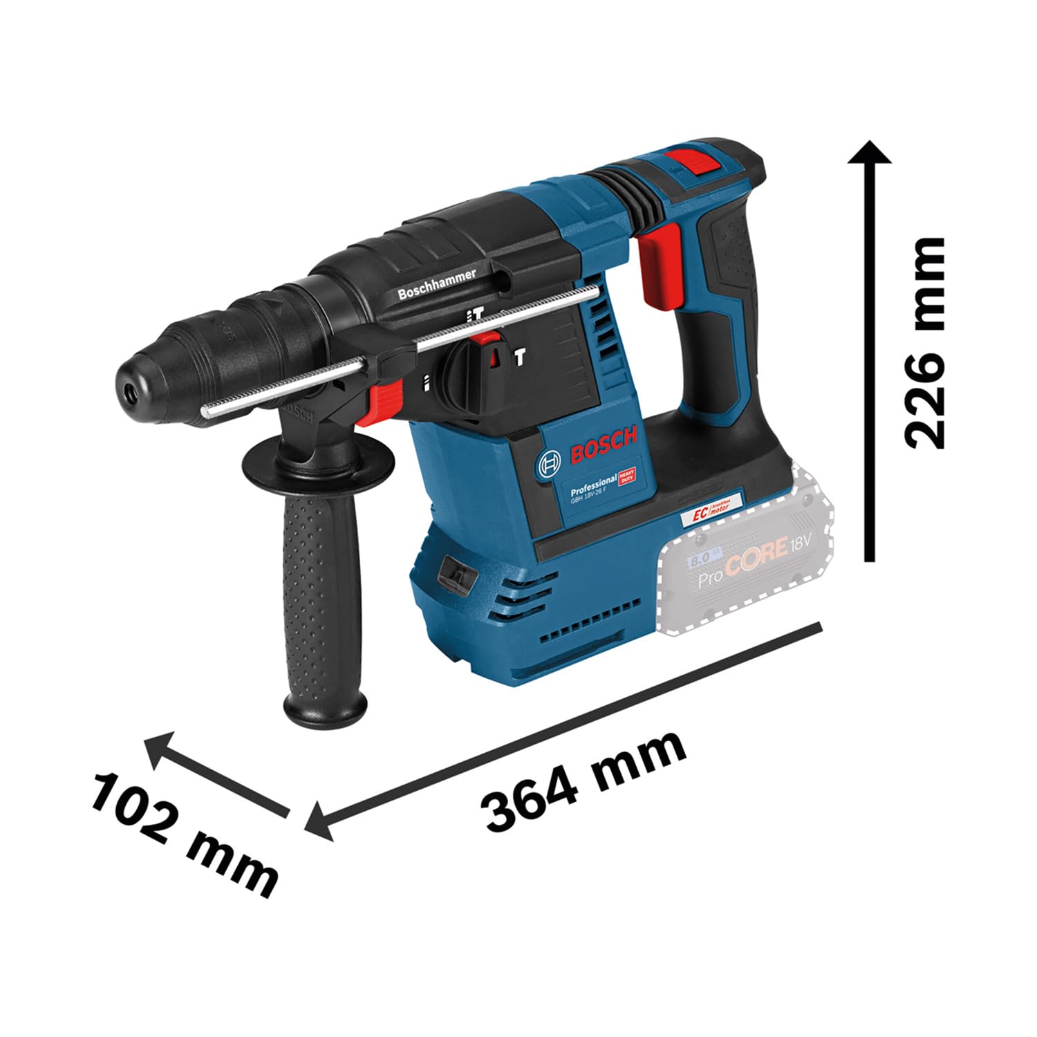 bosch-professional-gbh-18v-26-f-akku-bohrhammer-sds-plus-2-6-j-wechselfutter-l-b image 3