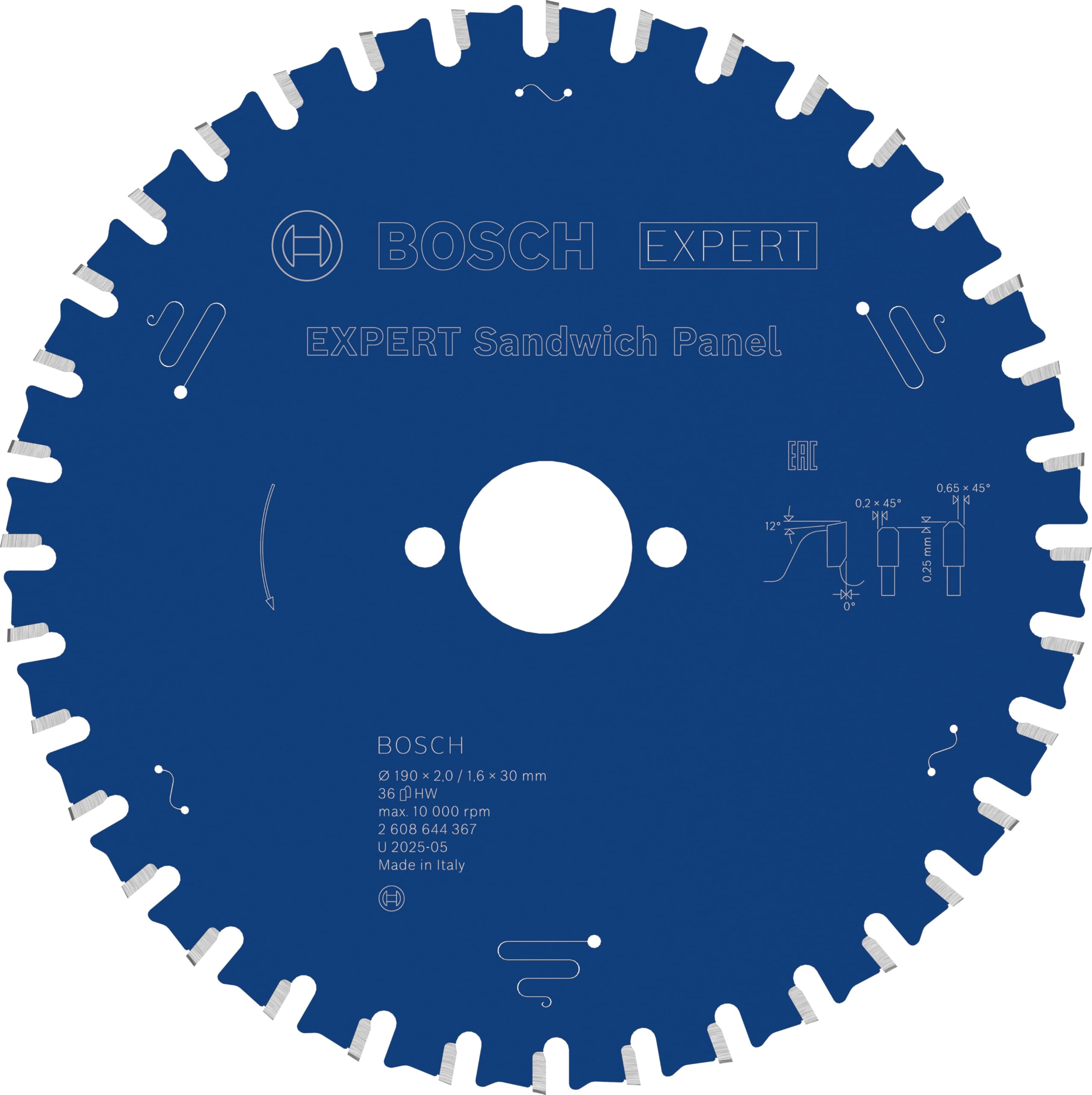 bosch-accessories-expert-for-sandwich-panel-kreiss-geblatt-190-x-30-x-2-mm-36-z- image 1