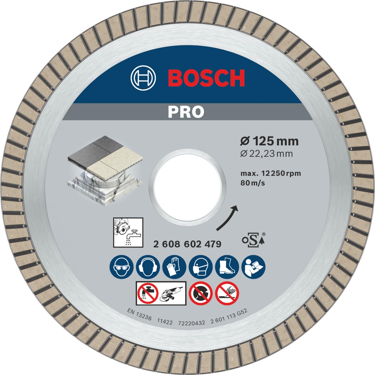 bosch-professional-diamanttrennscheibe-best-for-ceramic-extra-clean-turbo-125-x- image 1