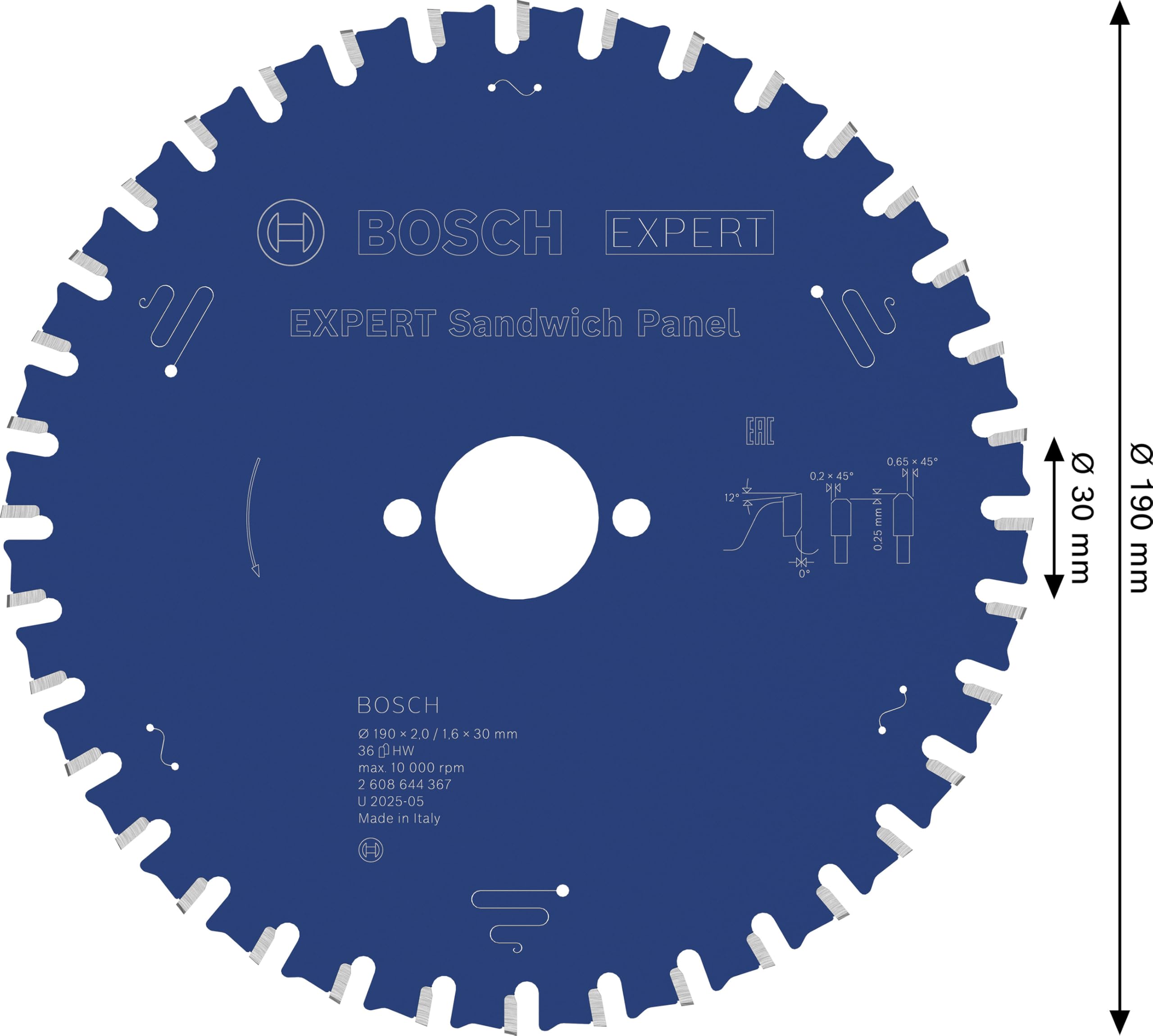 bosch-accessories-expert-for-sandwich-panel-kreiss-geblatt-190-x-30-x-2-mm-36-z- image 3