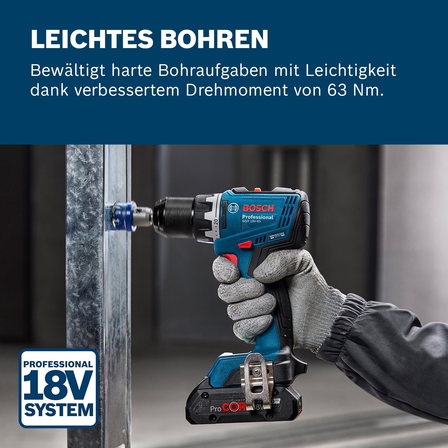 bosch-professional-18v-system-akku-bohrschrauber-gsr-18v-65-b-rstenlos-63-nm-kic image 2