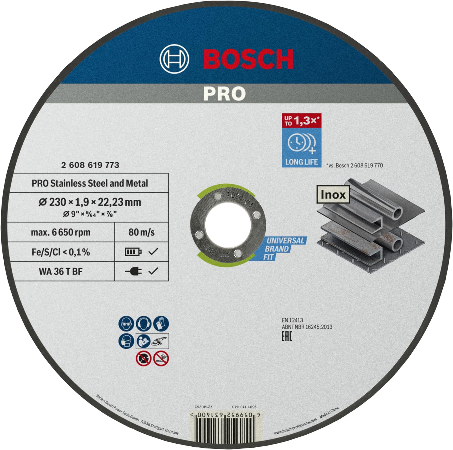 bosch-accessories-pro-stainless-steel-and-metal-trennscheibe-230-1-9-22-23-mm-ge image 1