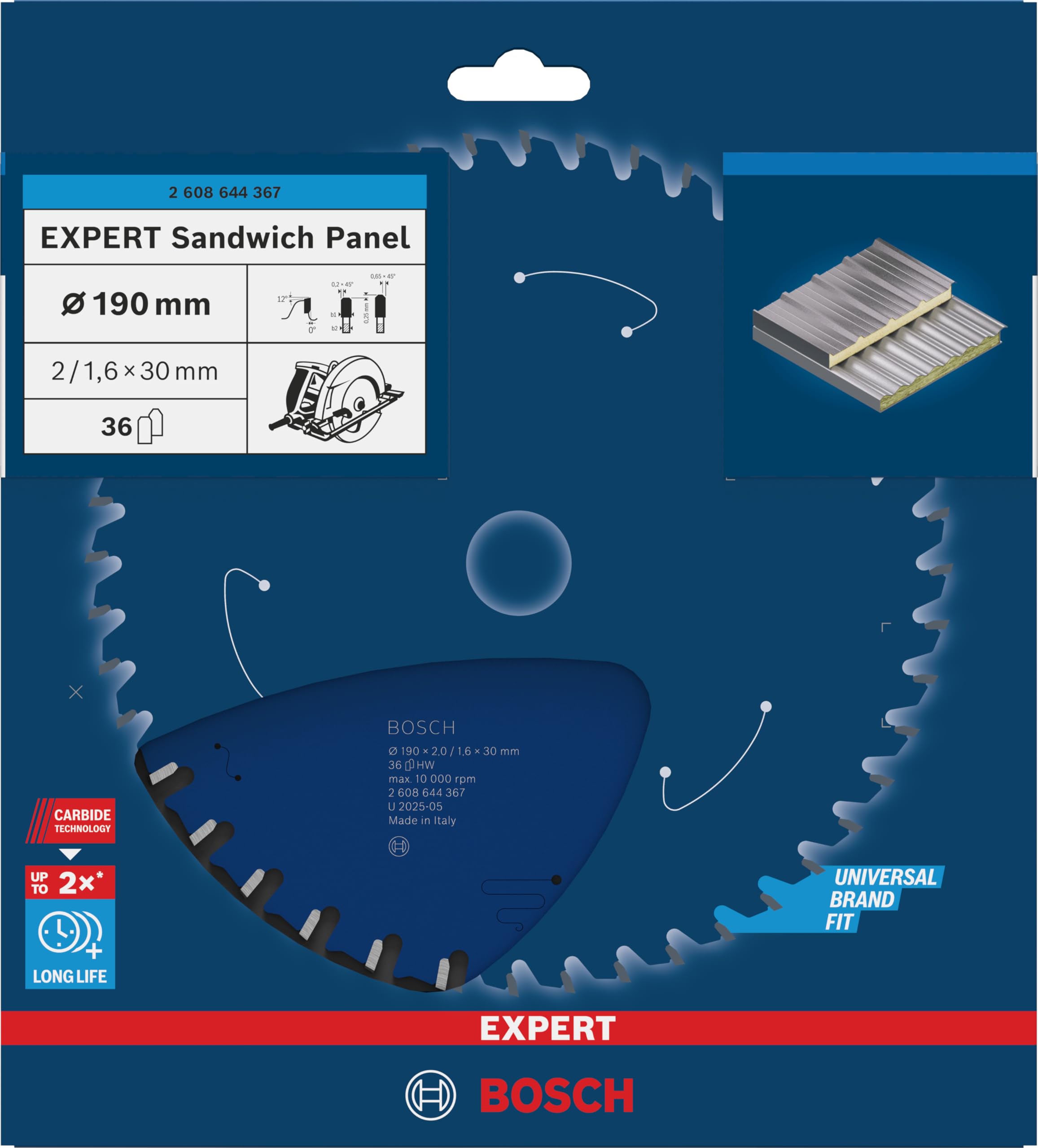 bosch-accessories-expert-for-sandwich-panel-kreiss-geblatt-190-x-30-x-2-mm-36-z- image 2