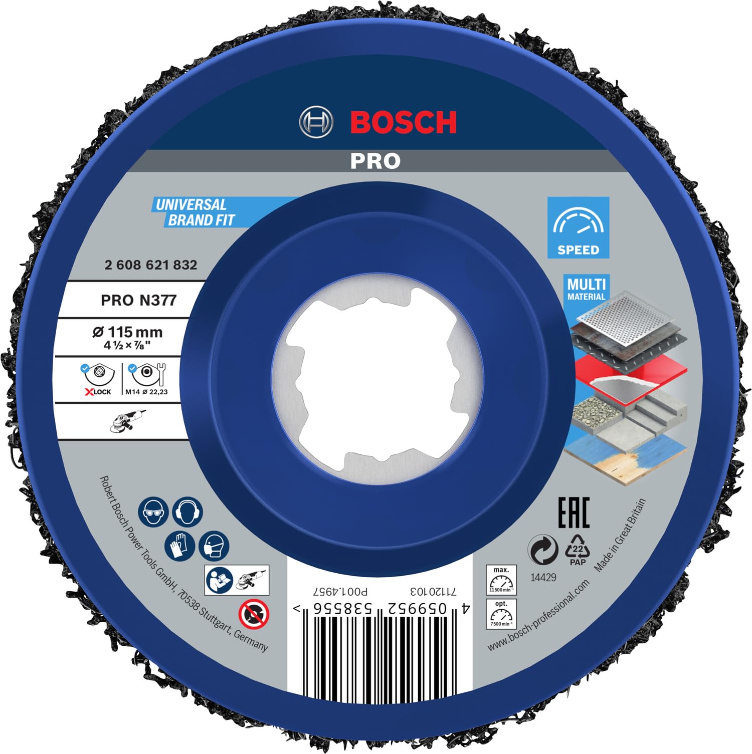 bosch-accessories-x-lock-reinigungsscheibe-n377-115-mm-f-r-metall-und-edelstahl- image 1