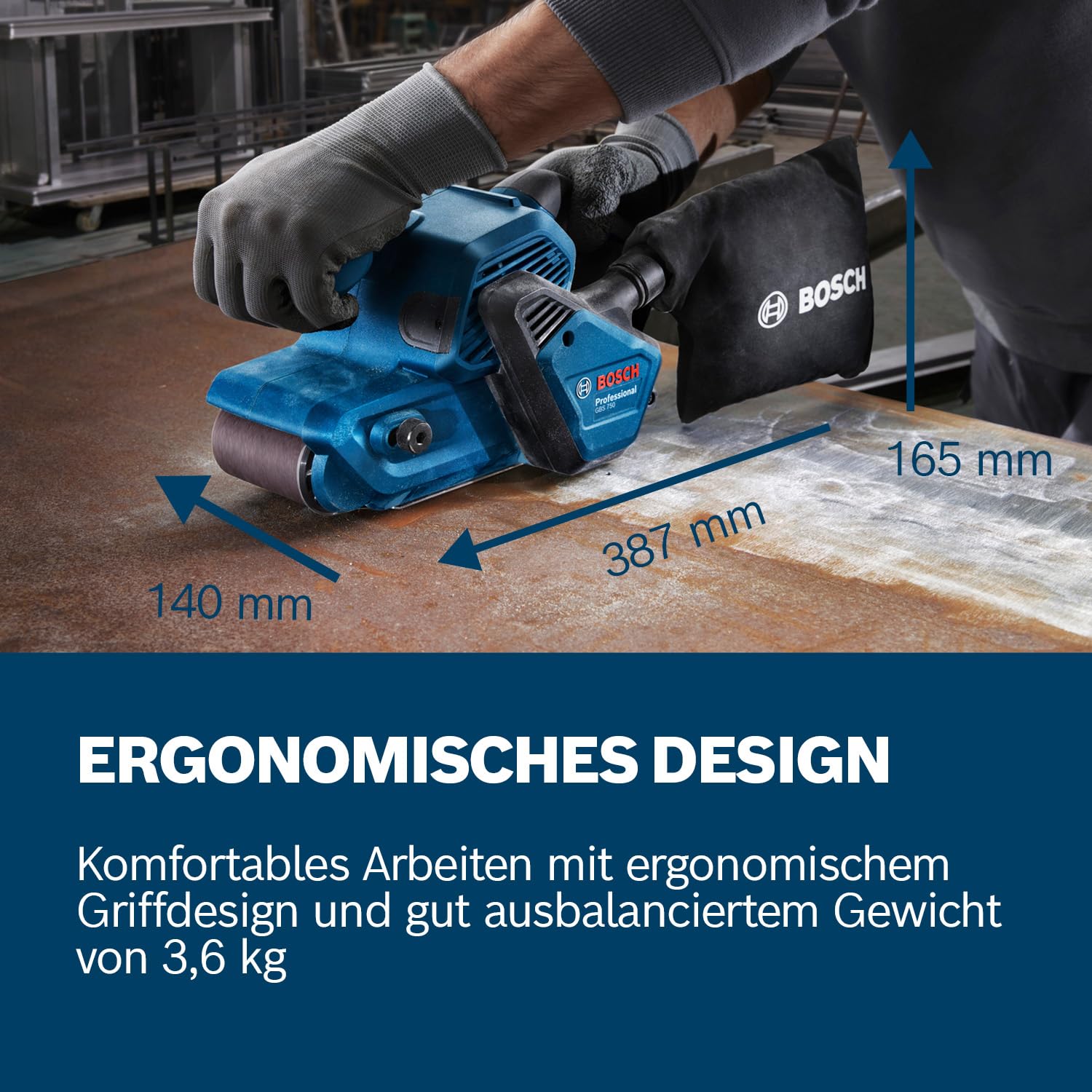 bosch-professional-bandschleifer-gbs-750-850-w-motor-3-6-kg-inkl-textilschleifba image 4