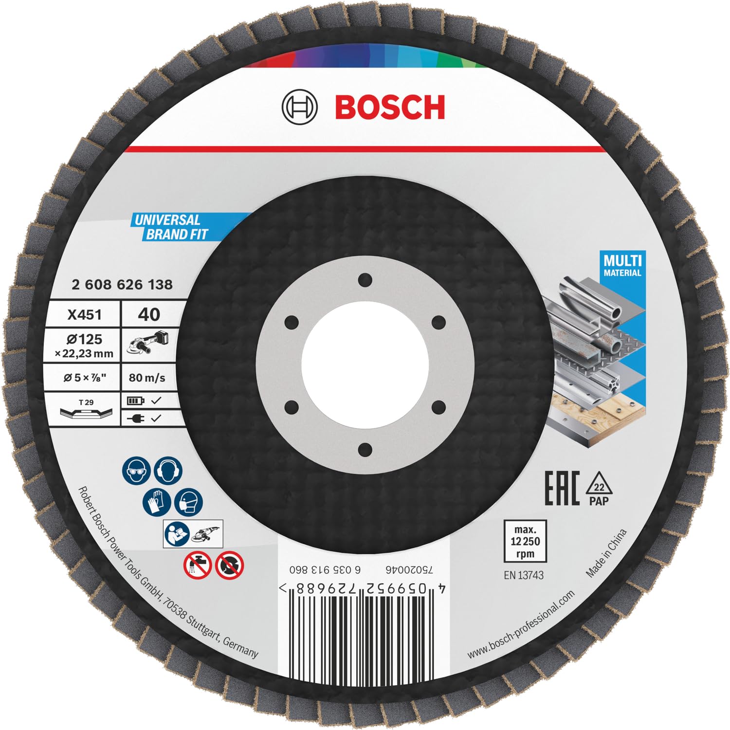 bosch-professional-x451-f-cherschleifscheiben-set-15-st-ck-k40-k60-125-x-22-23-m image 1