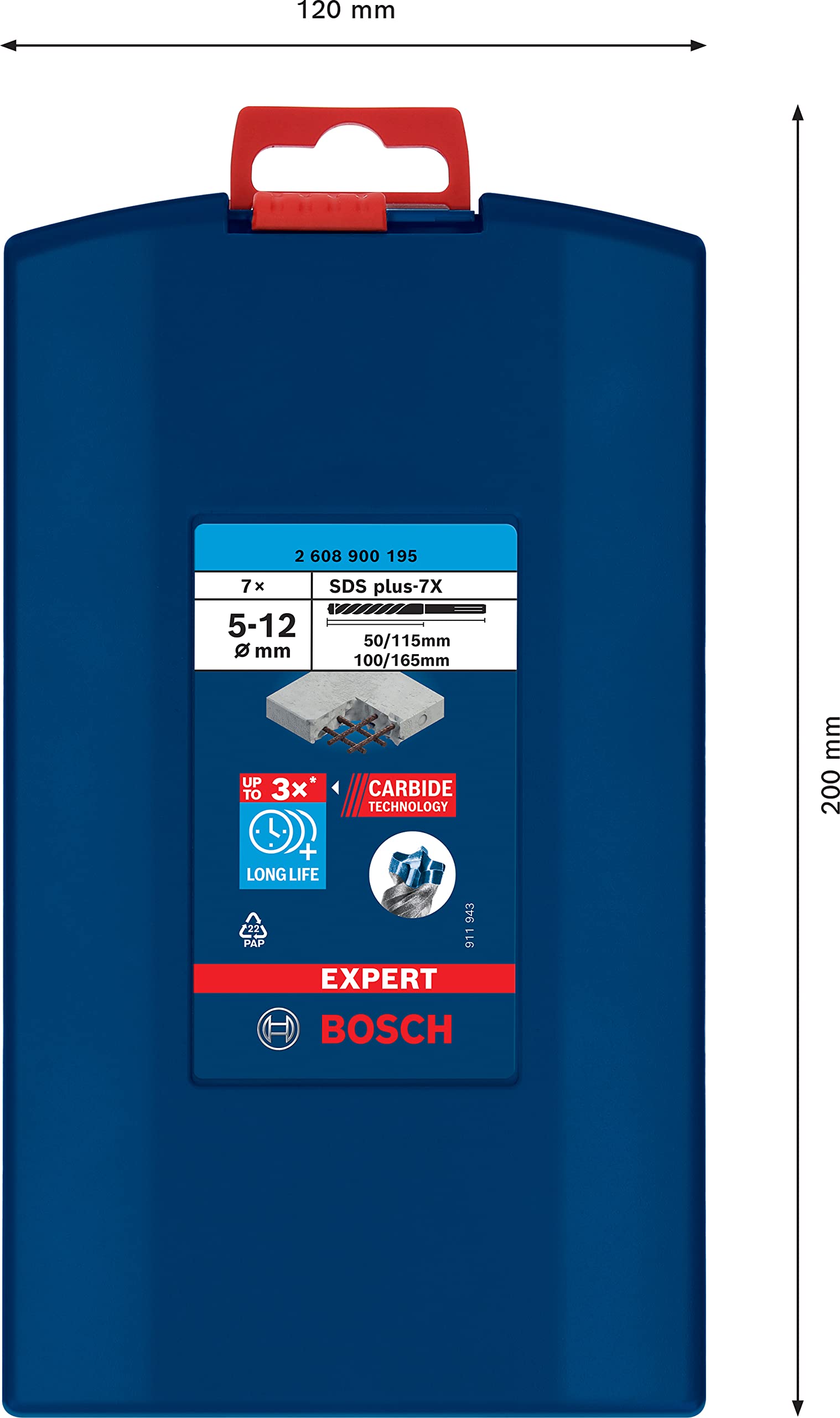 bosch-professional-7x-expert-sds-plus-7x-hammerbohrer-set-5-12-mm-f-r-stahlbeton image 3