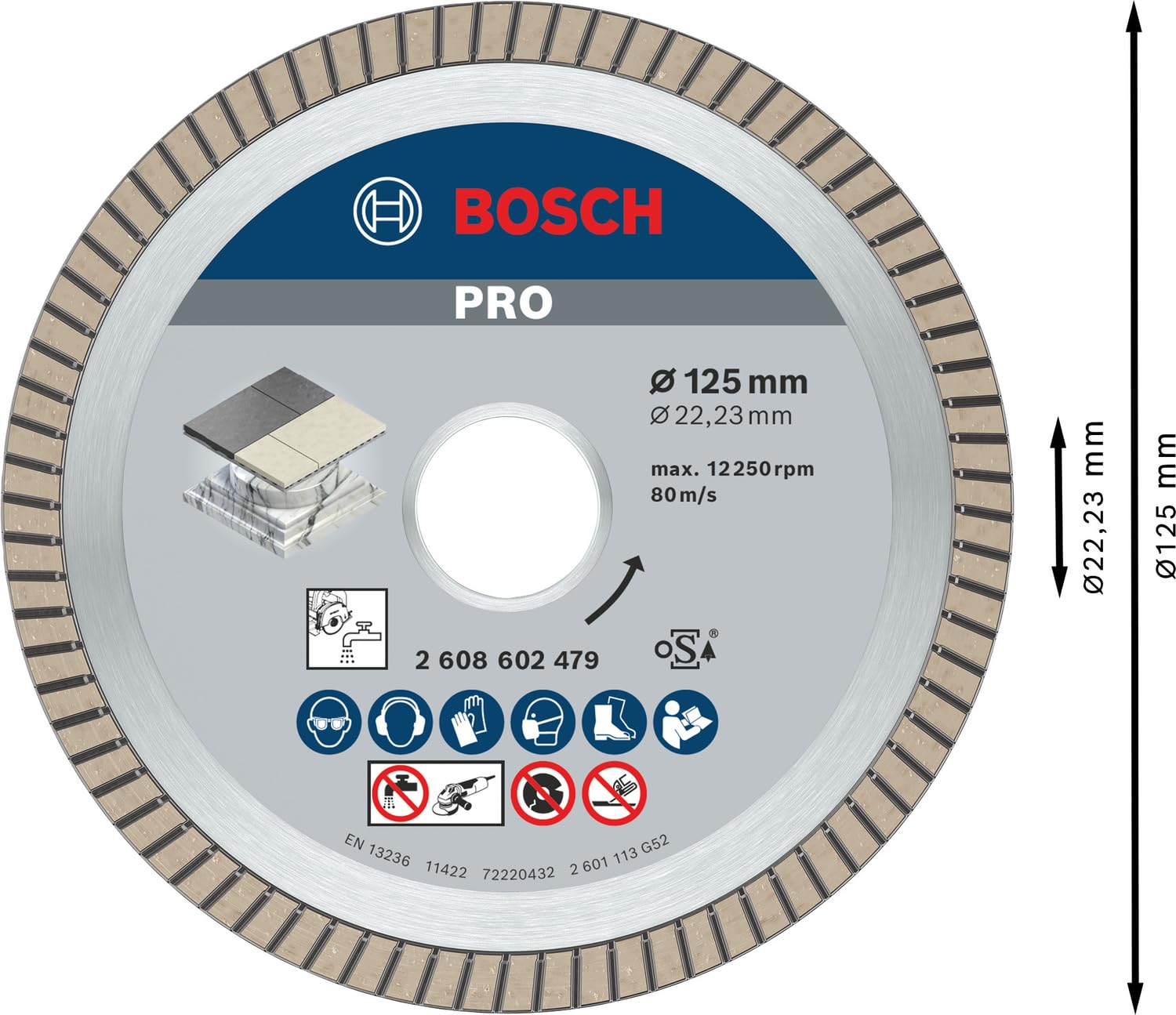 bosch-professional-diamanttrennscheibe-best-for-ceramic-extra-clean-turbo-125-x- image 3
