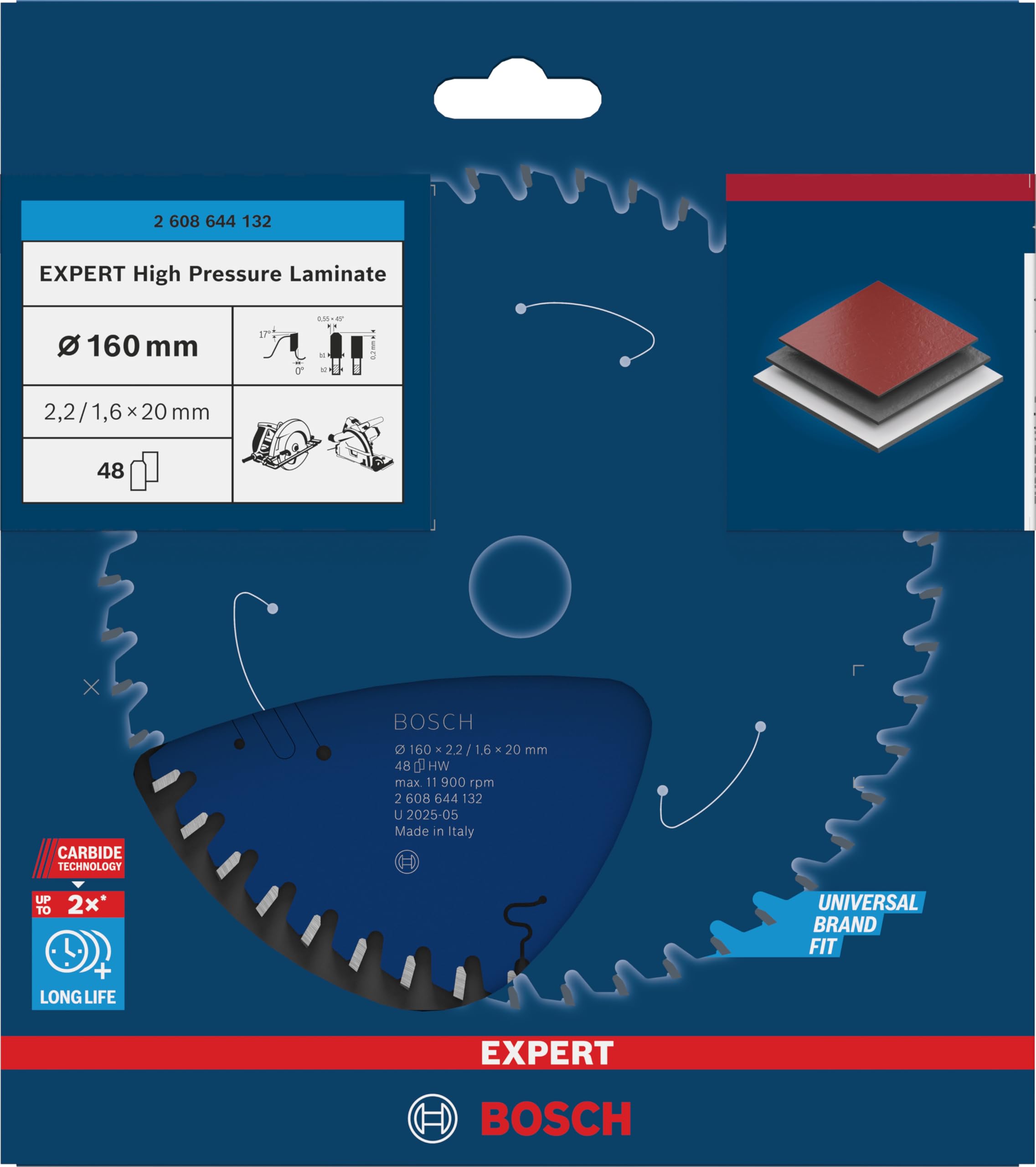 bosch-expert-high-pressure-laminate-kreiss-geblatt-160-x-20-mm-z48-microteq-extr image 2