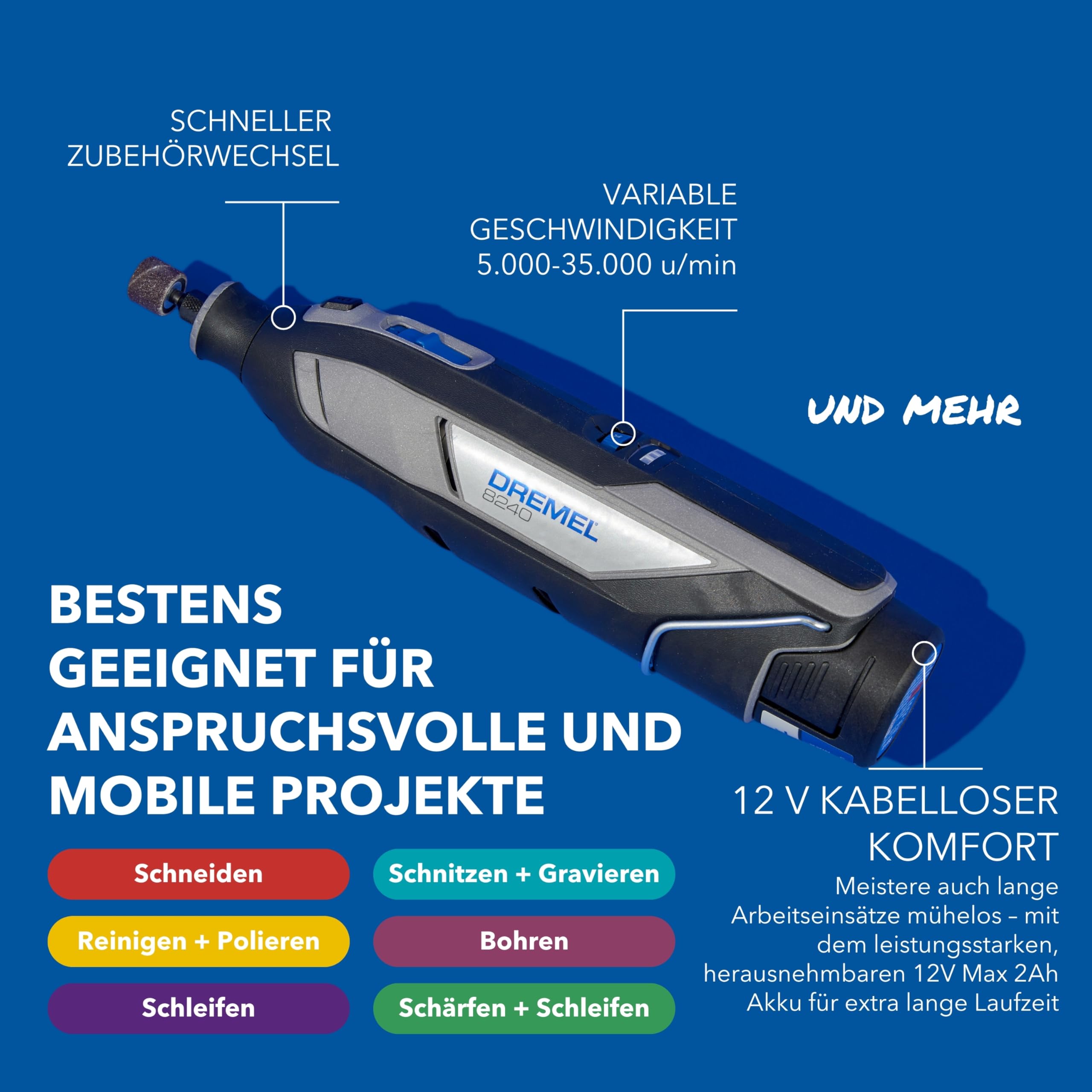 dremel-8240-12v-multifunktionswerkzeug-ohne-akku-mit-dremel-box-aufbewahrungstas image 2