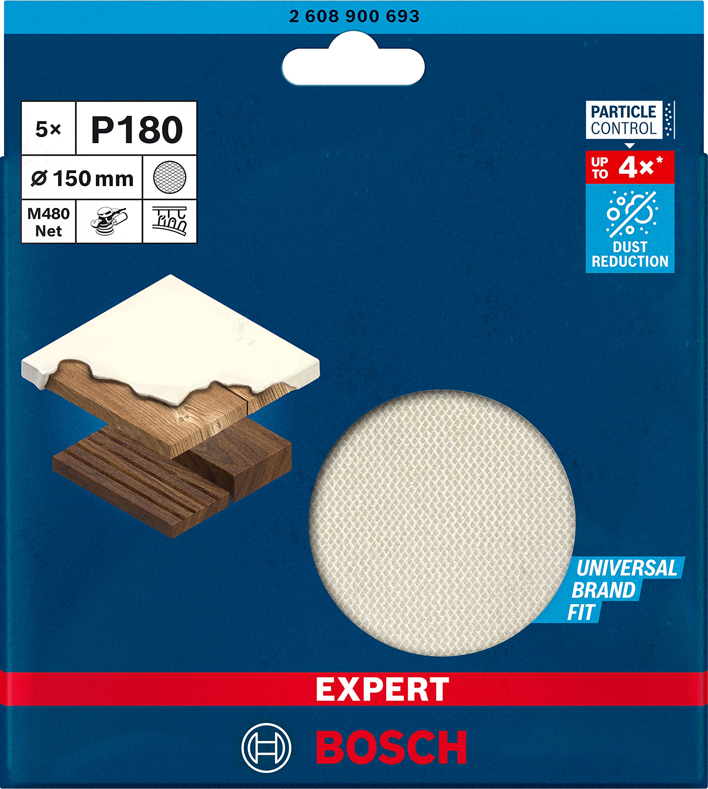 bosch-expert-m480-schleifnetz-set-5-st-ck-150-mm-k-rnung-180-f-r-farbe-auf-holz- image 2