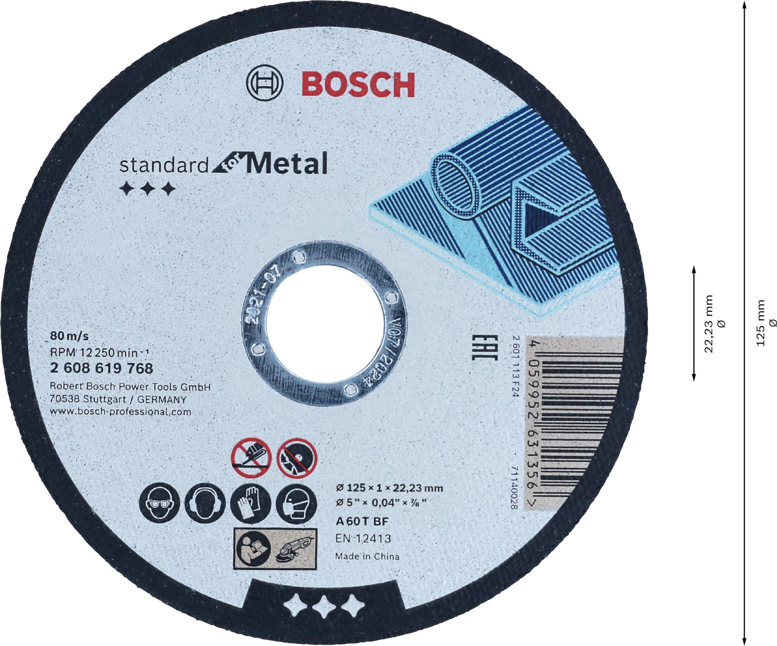 bosch-trennscheibe-standard-for-metal-100er-pack-125-mm-gerader-schnitt-m14-aufn image 2