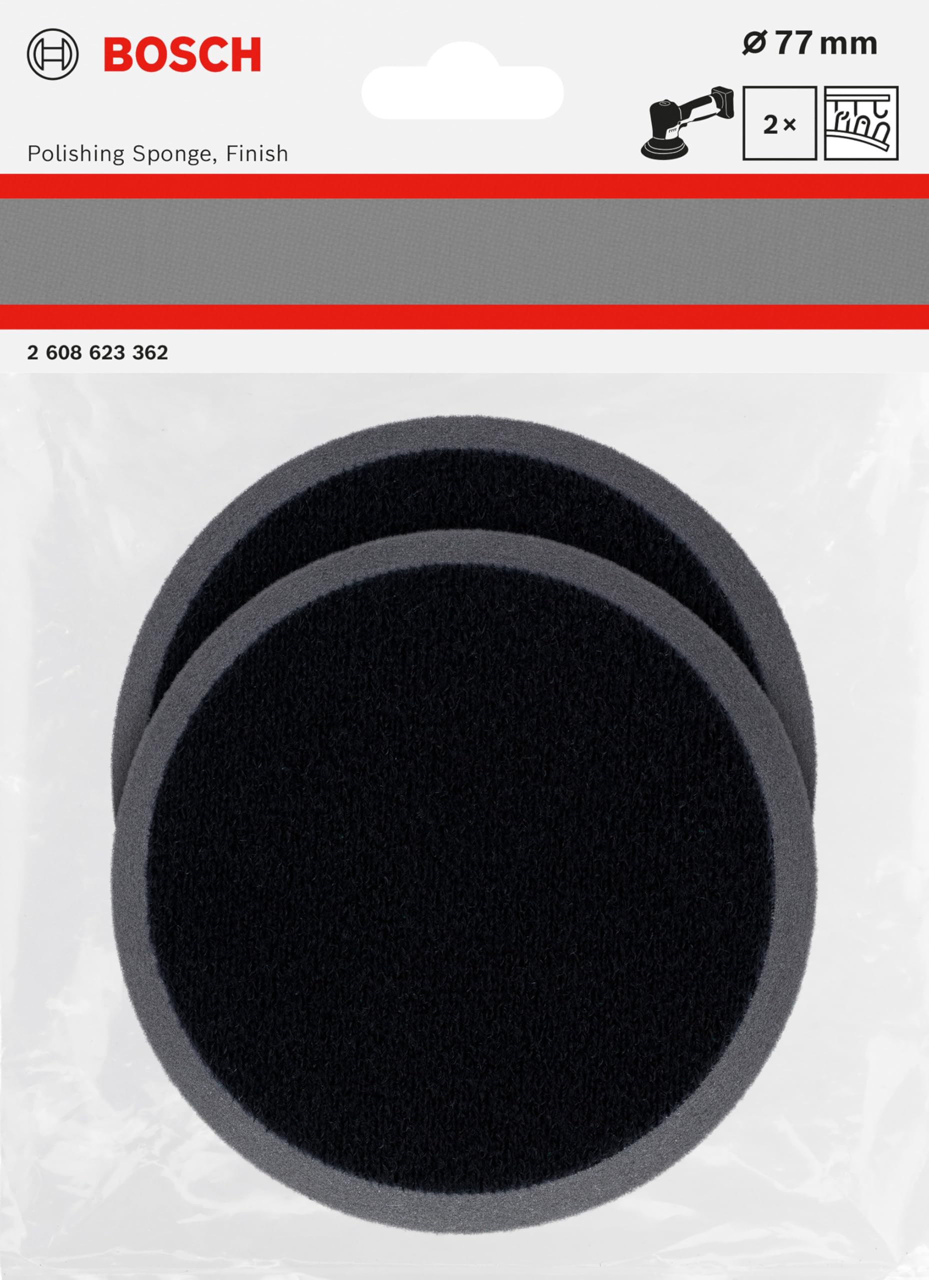 bosch-2x-polierschwamm-77-mm-finish-klettverschluss-f-r-lack-und-metall-professi image 2