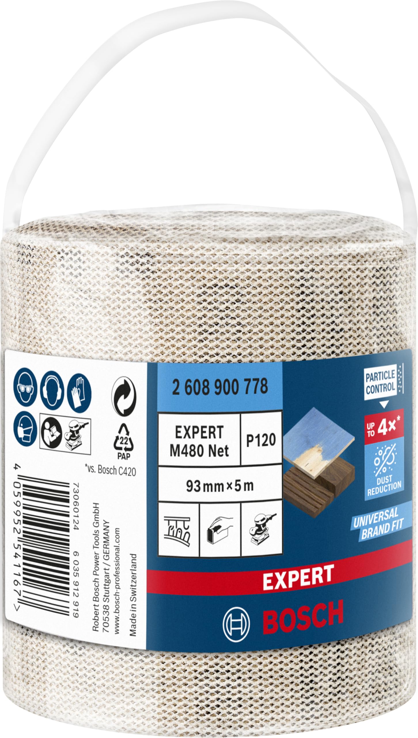 bosch-expert-m480-netzstruktur-schleifrolle-93-mm-x-5-m-k-rnung-120-f-r-farbe-au image 2