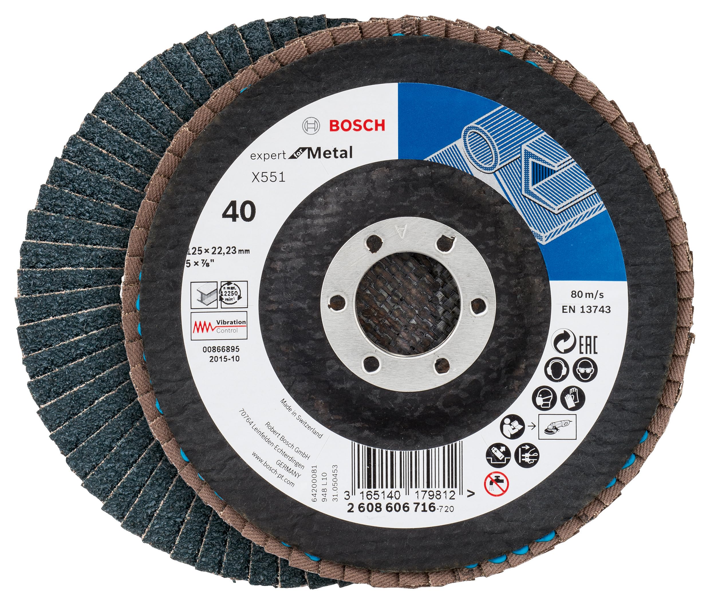 bosch-expert-f-cherschleifscheibe-x551-for-metal-set-40-st-ck-125-mm-k-rnung-40- image 2