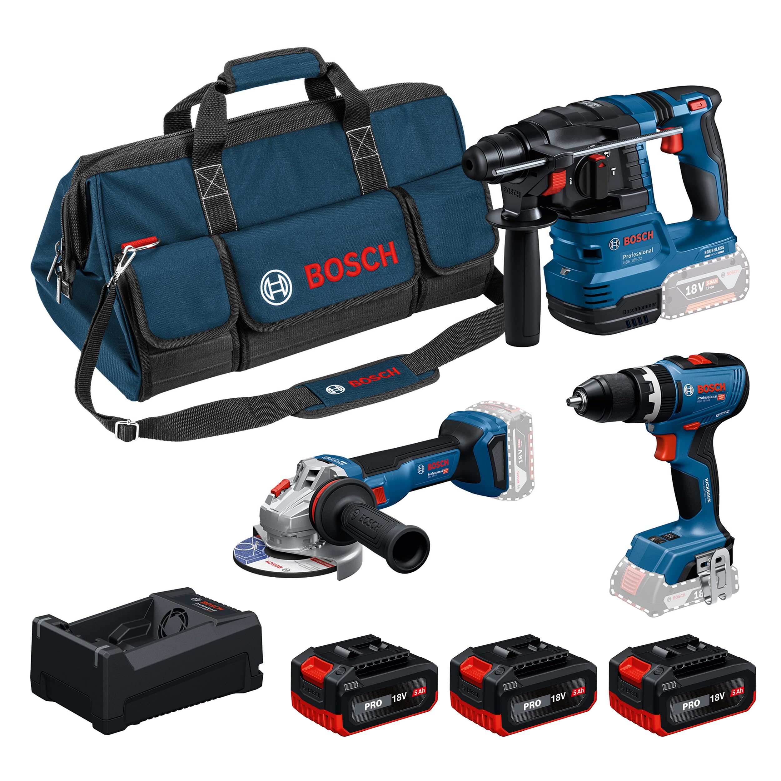 bosch-pro-18v-system-combo-kit-gsb-18v-65-bohrschrauber-gbh-18v-22-bohrhammer-gw image 1